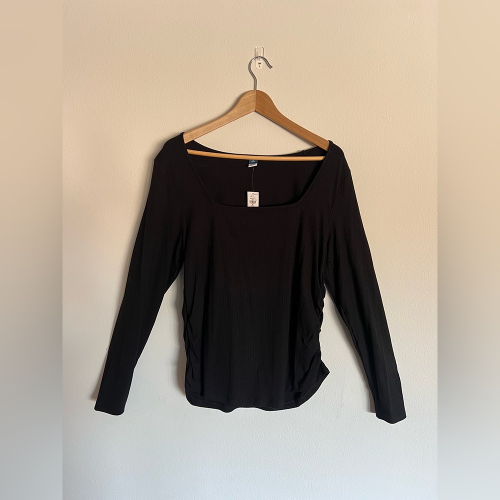 Old Navy Luxe Rib-knit Shirred Top Square Neck‎